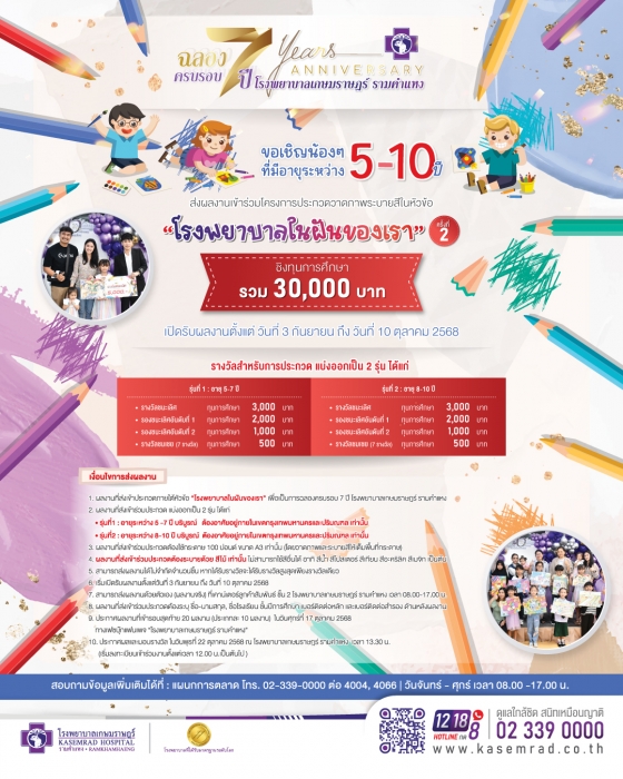 ขอเชิญน้อง ๆ  ส่งผลงานเข้าร่วมโครงการประกวดวาดภาพระบายสี